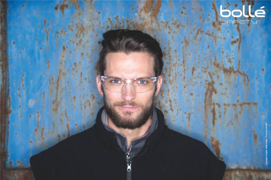 Schutzbrille RUSH+ RUSHPPSIB Rahmen blau / schwarz Scheibe klar Scheibenkennzeichnung 2C-1.2 1 FT KN CE Beschichtung PLA