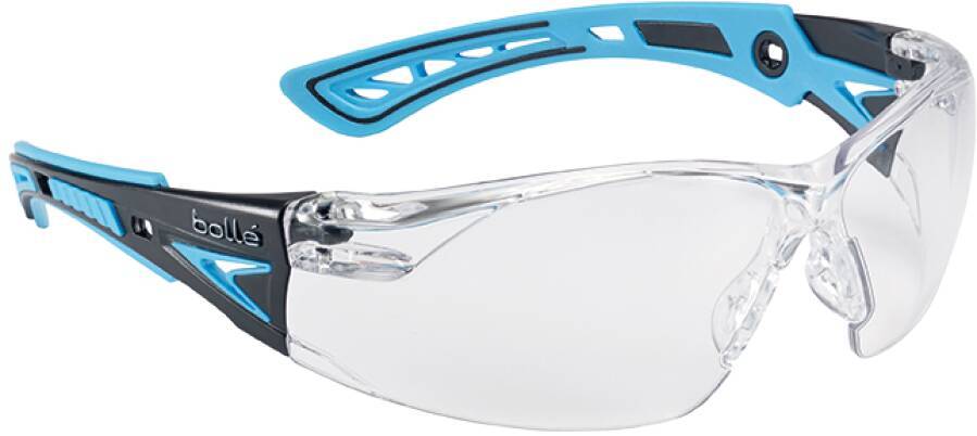 Schutzbrille RUSH+ RUSHPPSIB Rahmen blau / schwarz Scheibe klar Scheibenkennzeichnung 2C-1.2 1 FT KN CE Beschichtung PLA