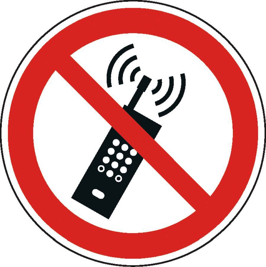 eingeschaltete Mobiltelefone verboten 932107911 Abmessung Ø 200 mm Material FO Zulassung ISO 7010