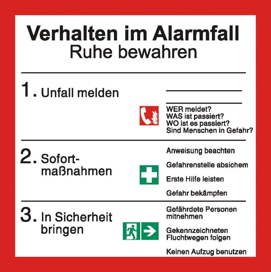 Verhalten im Alarmfall 932104711 Abmessung (BxH) 200 x 200 mm Material FO Zulassung Sy = ISO 7010