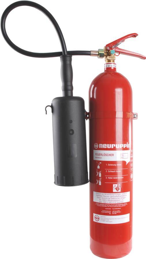 Kohlendioxidfeuerlöscher Aufladetechnik 932132502 Löschmittel 5 l CO2 Typ KS 5 BG geeignet für Brandklassen B Löschleis