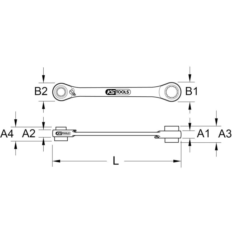 Doppel-Ringratschenschlüssel 4116101 SW 8x11-9x10 mm Länge 150 mm