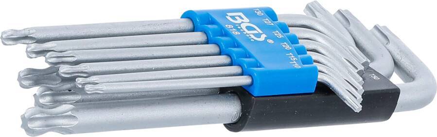 TORX®-Winkelschraubendrehersatz, Kugelkopf, 9-tlg. 818 Größe TX 10 - TX 50 T Schenkellänge 89,5 - 159 mm Inhalt 9 tlg. T