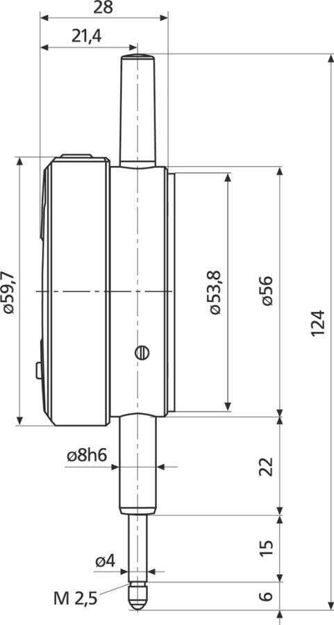 DIGI-MET® Messuhr 1722 1722502 Messspanne 12,5 mm Skalenteilungswert 0,01 mm Zeigerumdrehung k. A. mm Außenring-Ø 60 mm