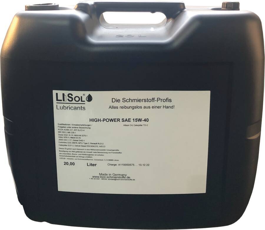 Motorenöl High-Power 15W-40 82867 Inhalt 20 l Ausführung Kanister