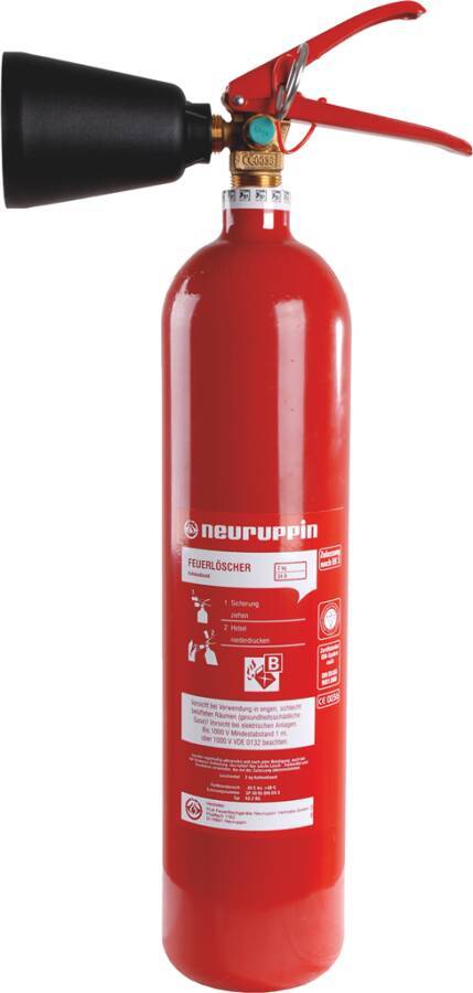 Kohlendioxidfeuerlöscher Aufladetechnik 932132501 Löschmittel 2 l CO2 Typ KS 2 BG geeignet für Brandklassen B Löschleis