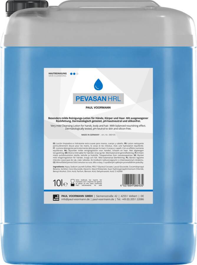 Hautreinigungs-Lotion PEVASAN HRL 080105 Inhalt 10 l Ausführung parfümiert Gebinde Kanister geeignet für Spender -