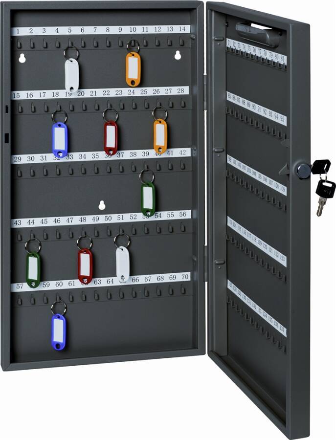 Schlüsselkassetten/-schränke 894 Farbe anthrazit Hakenanzahl 68 Stk Breite 270 mm Tiefe 50 mm Höhe 390 mm Ausführung Sch