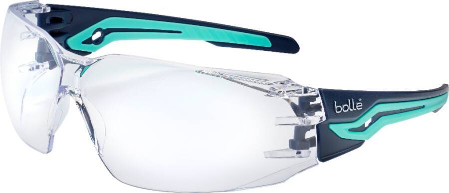 Schutzbrille SILEX SILEXPSI Rahmen dunkelblau/türkis Scheibe klar Scheibenkennzeichnung 2C-1.2 1 FT CE Beschichtung PLAT
