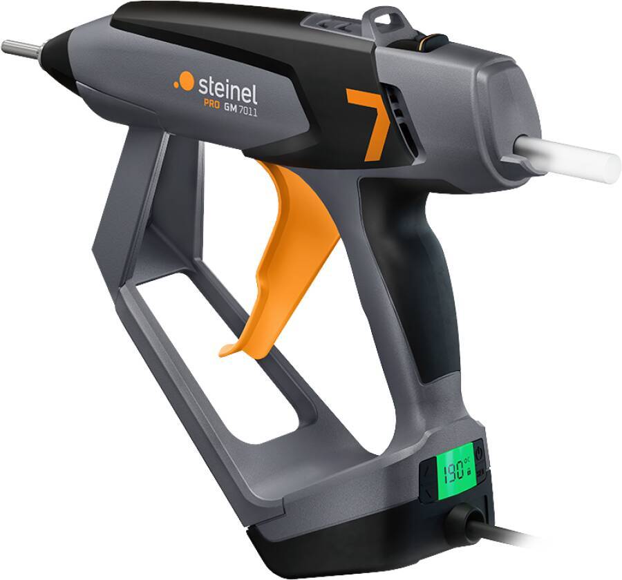 Heißklebepistole Gluematic 7011 086954 Klebeleistung 33 g/min Aufheizzeit < 2 min Leistung Aufheizphase/Ø-Aufnahme 400/