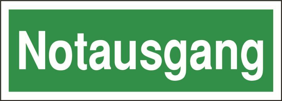 Notausgang-Schrift 932106401 Abmessung (BxH) 297 x 105 mm Material FO Zulassung -
