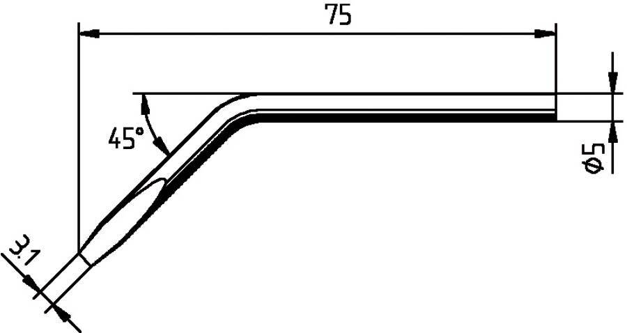 Lötspitze-Ersadur meißelförmig, 3,1 mm, abgewinkelt 4000872426