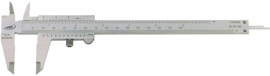 Feinmess-Taschenmessschieber PRISMA 0203501 Messbereich 150 mm Ablesung 0,05 / 1/128 mm/inch Schnabellänge 40 mm