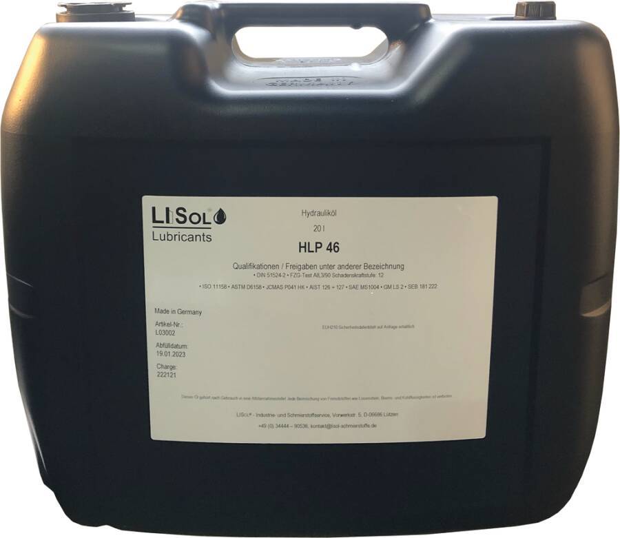LISol Hochleistungs-Hydrauliköl HLP 46 82855 Inhalt 20 l Ausführung Kanister