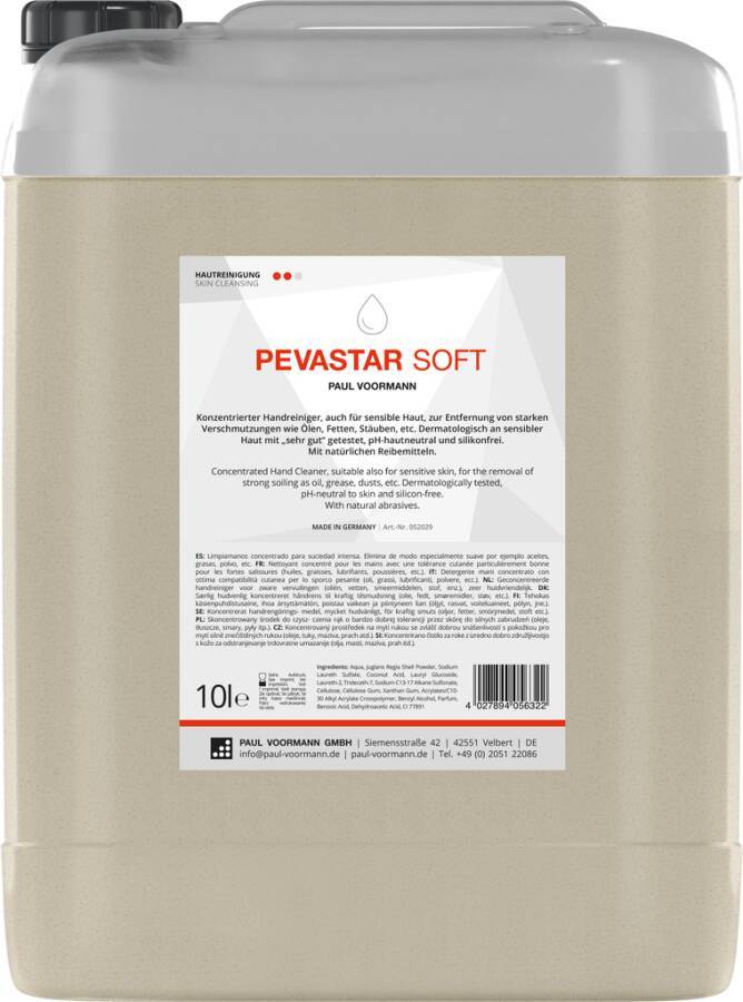 Handwaschpaste PEVASTAR SOFT 052029 Inhalt 10 l Ausführung parfümiert Gebinde Kanister geeignet für Spender -