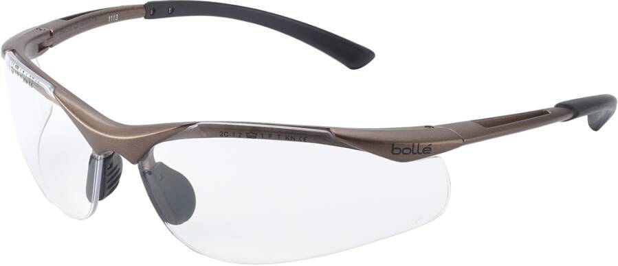 Schutzbrille CONTOUR CONTPSI Rahmen bronze Scheibe klar Scheibenkennzeichnung 2C-1.2 1 FT KN CE Beschichtung PLATINUM Ve