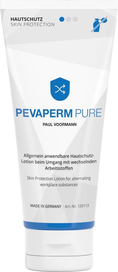 Hautschutzlotion PEVAPERM PURE 120143 Inhalt 100 ml Ausführung unparfümiert Gebinde Tube geeignet für Spender -