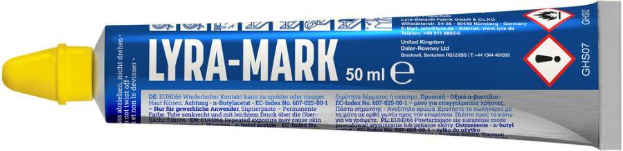 Signierpasten-Tubenschreiber L4150007 Farbe gelb Strichstärke 3 mm Inhalt 50 ml