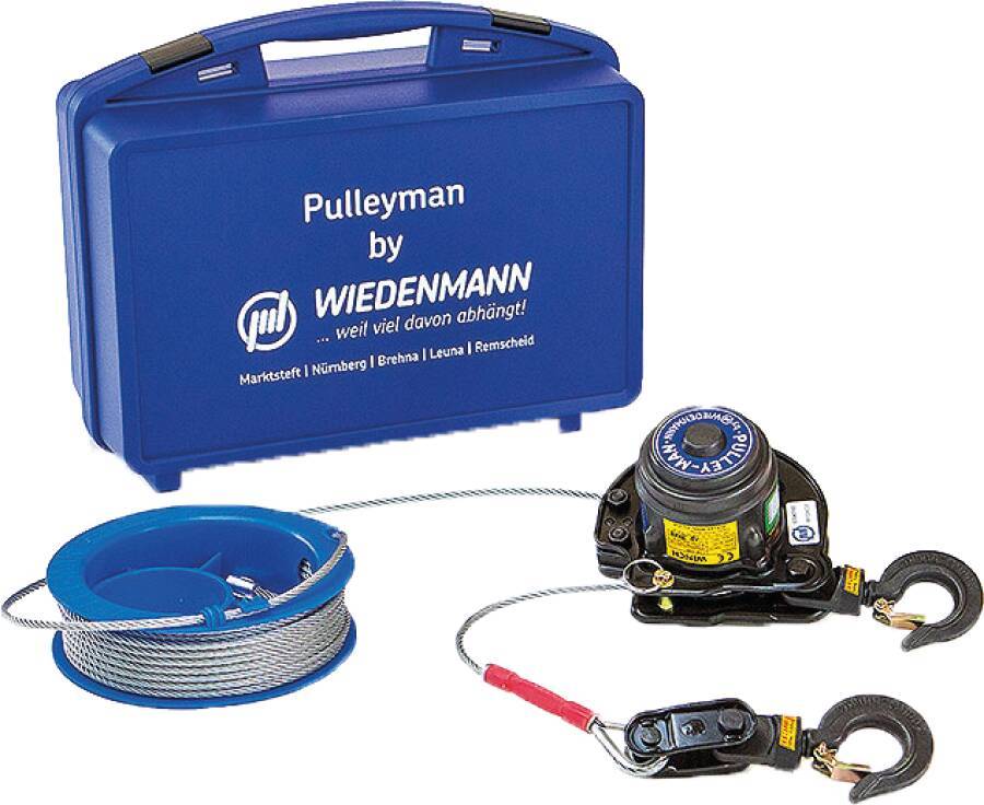 Mobile Seilwinde Pulleyman 941152601 Typ Seilwinde P300 Set Tragkraft 300 kg Lieferumfang Seilwinde, 12 Meter Seil auf K