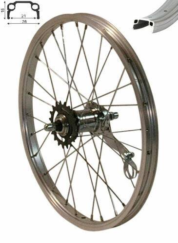 REDONDO 16 Zoll Hinterrad 16" Kasten Felge Silber mit 1 Gang Rücktritt Bremse