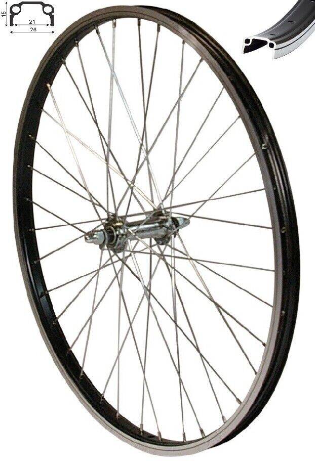 REDONDO 24 Zoll Vorderrad Laufrad Fahrrad 24" Kasten Felge Aluminium Schwarz
