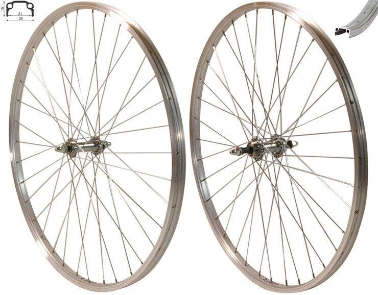 REDONDO 28 Zoll Laufrad Set Hinterrad und Vorderrad Kasten Felge Alu Silber