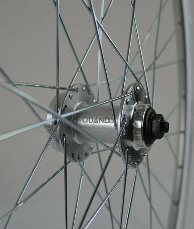 REDONDO 26 Zoll Laufrad Set VR + HR Hohlkammer V-Profil Felge QR Silber Disc