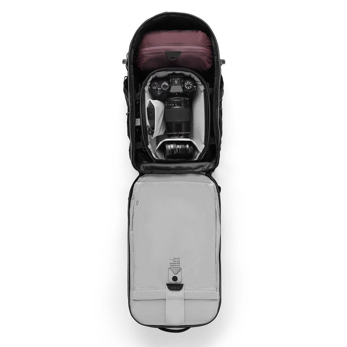 Peak Design Outdoor Backpack Zip 18L Rucksack - Eclipse (Weinrot)