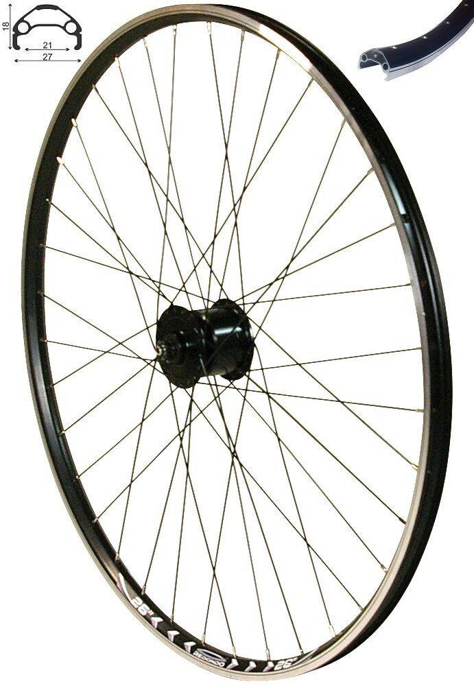 REDONDO 26 Zoll Laufrad Vorderrad Felge schwarz Shimano DH-3N72 Nabendynamo 21mm