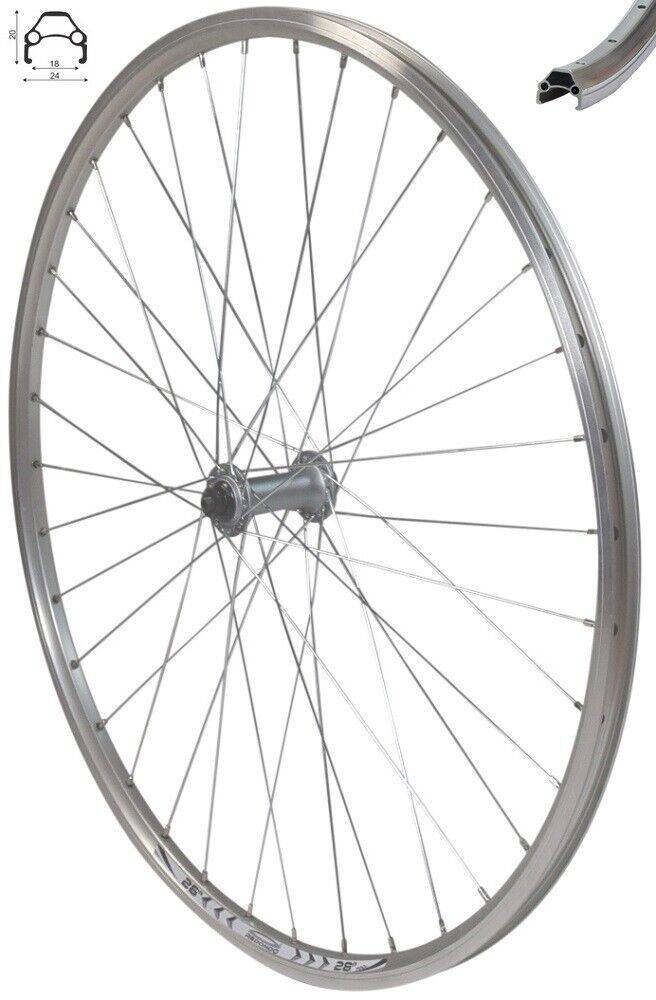 REDONDO 26 Zoll Vorderrad Laufrad Hohlkammer Felge Shimano HB-T3000 Nabe Silber