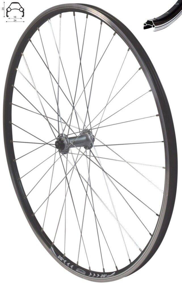 REDONDO 26 Zoll Vorderrad Laufrad Hohlkammer Felge Shimano TX500 Schwarz Silber