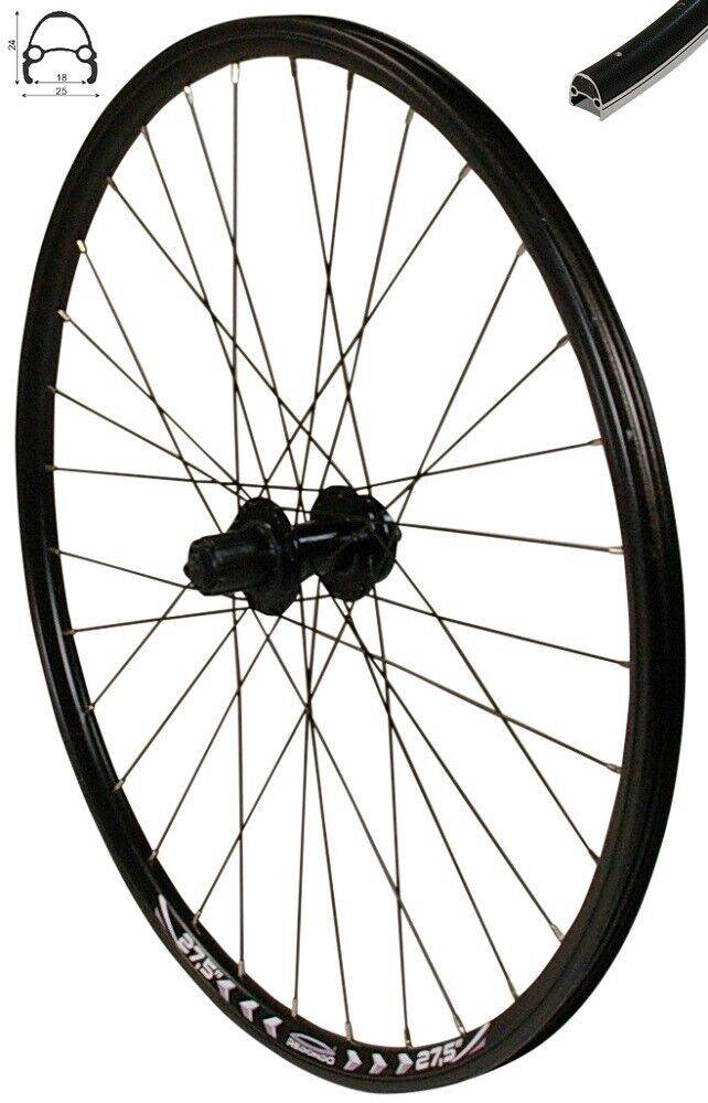 REDONDO 27,5 Zoll Hinterrad Laufrad Fahrrad V Profil Felge Schwarz Disc