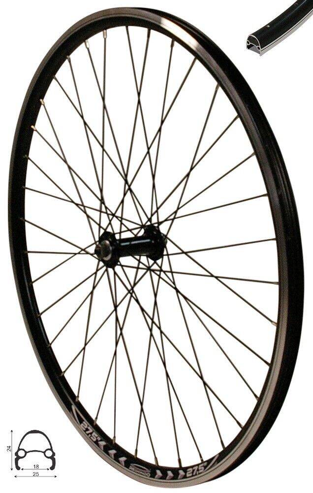 REDONDO 27,5 Zoll Vorderrad Laufrad Fahrrad V-Profil Felge Schwarz