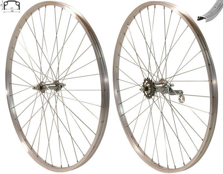 REDONDO 28 Zoll Laufrad Set Hinterrad und Vorderrad Silber mit Rücktritt Bremse