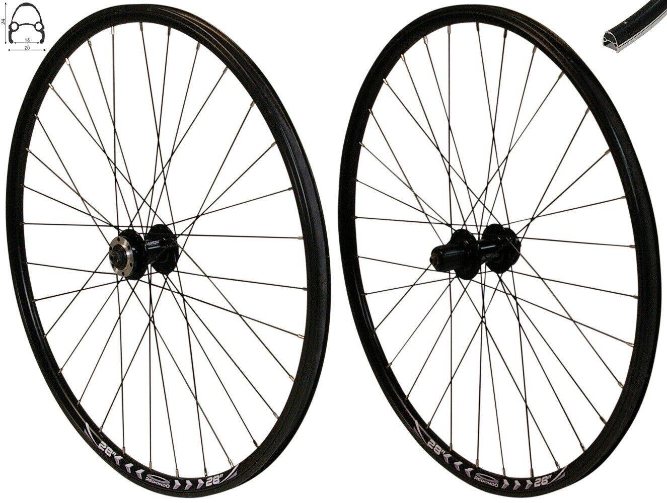 REDONDO 28 Zoll Laufrad Set Hinterrad Vorderrad Disc Hohlkammer Felge Schwarz