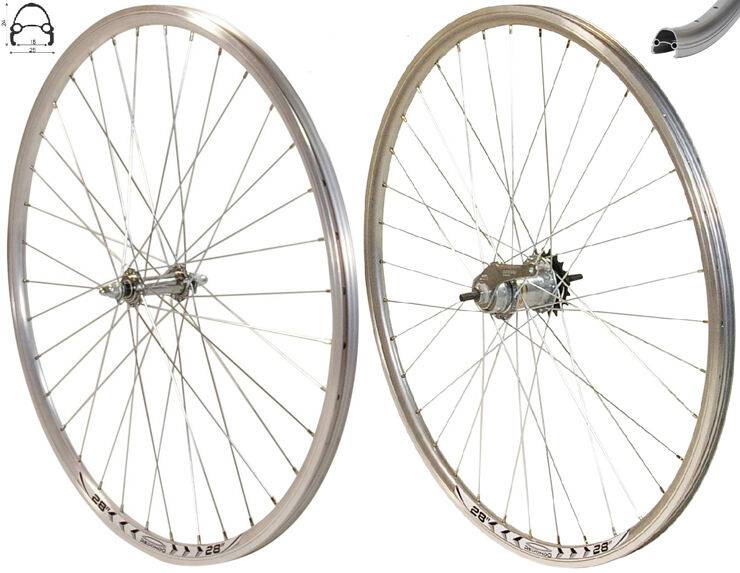 REDONDO 28 Zoll Laufrad Set VR + HR Felge Silber Shimano Nexus 3 Gang Rücktritt
