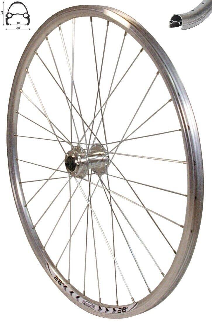 REDONDO 28 Zoll Vorderrad Laufrad Fahrrad V Profil Felge Silber Disc