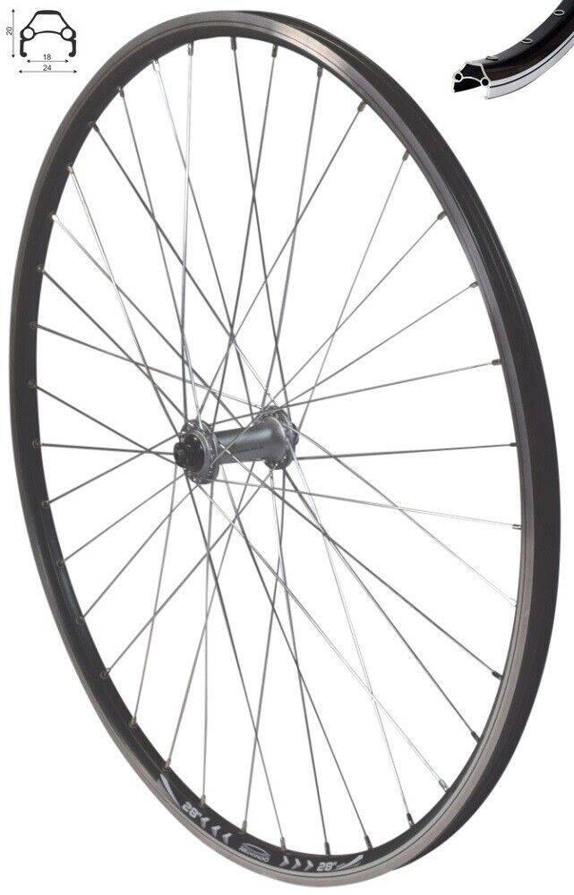 REDONDO 28 Zoll Vorderrad Laufrad Hohlkammer Felge Shimano T3000 Schwarz Silber