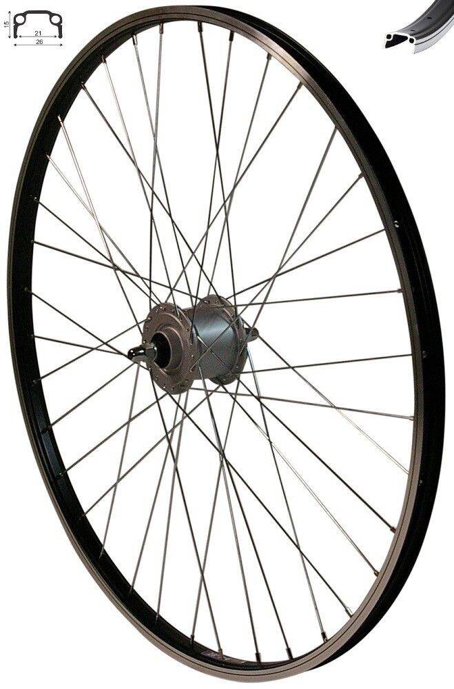 REDONDO 28 Zoll Vorderrad Laufrad Kasten Felge Schwarz Shimano Nexus Nabendynamo
