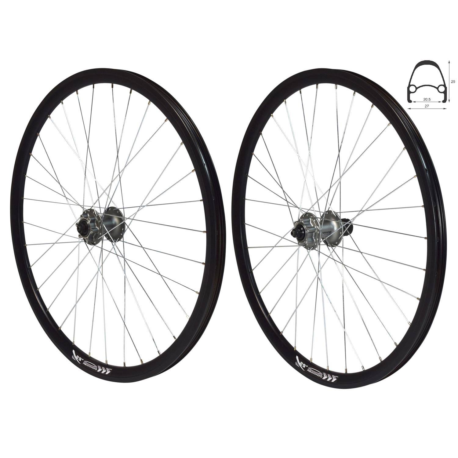 REDONDO 29 Zoll E-Bike Laufrad Set VR+HR Hohlkammer Felge Shimano M525 Schwarz