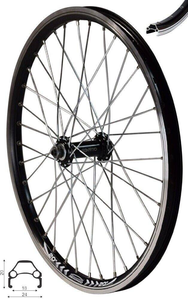 REDONDO 20 Zoll Vorderrad Laufrad Fahrrad Hohlkammer Faltrad Felge Schwarz