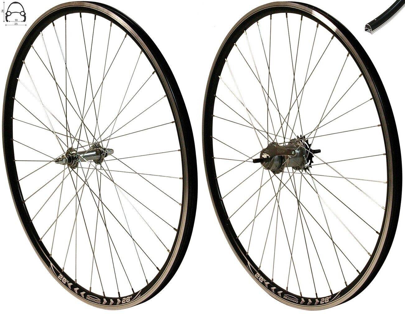 REDONDO 28 Zoll Laufrad Set Hinterrad Vorderrad Felge Schwarz Shimano Nexus 3