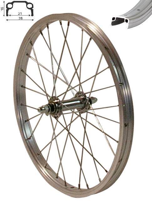 REDONDO 20 Zoll Vorderrad Laufrad Fahrrad Kasten Felge Silber
