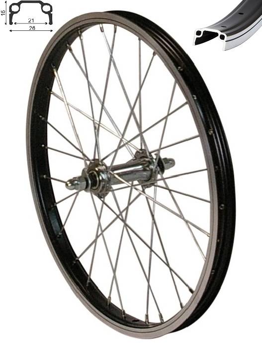 REDONDO 20 Zoll Vorderrad Laufrad Fahrrad Kasten Felge Schwarz