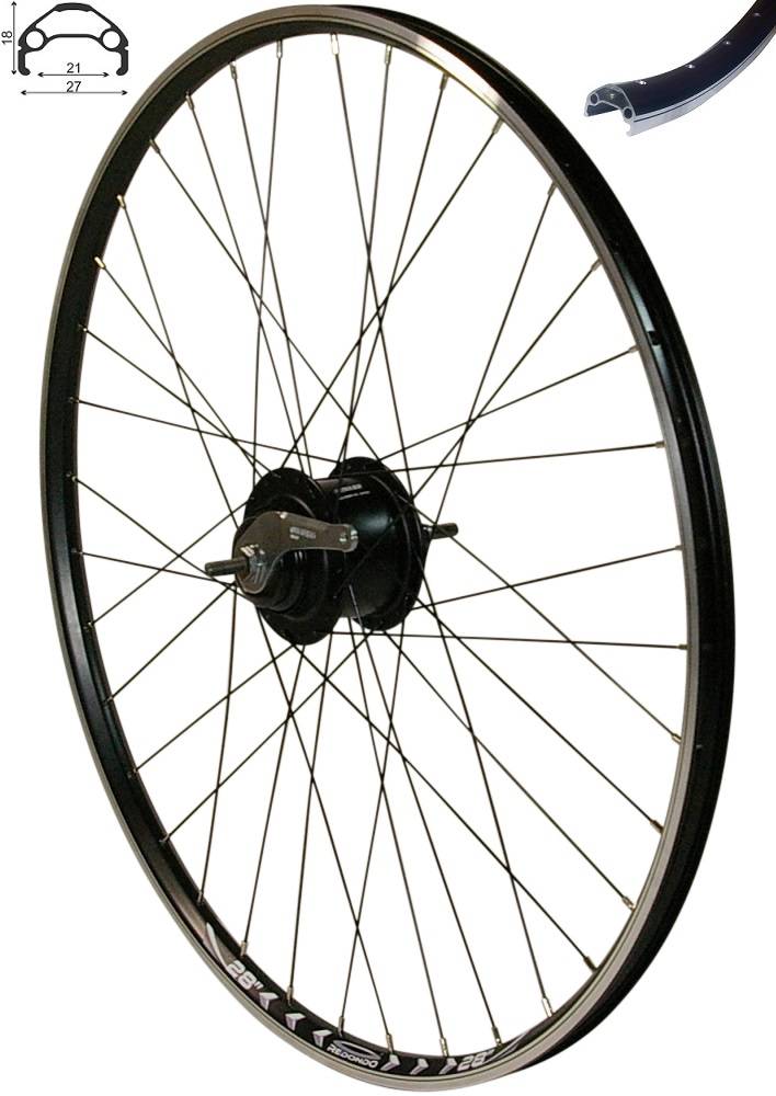 REDONDO 28 Zoll Hinterrad Hohlkammer Felge Schwarz Shimano Nexus 8