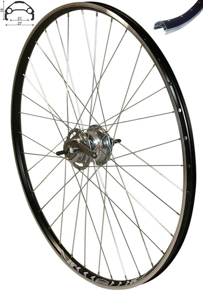 REDONDO 26 Zoll Hinterrad Hohlkammer Felge Schwarz Shimano Nexus Inter 7