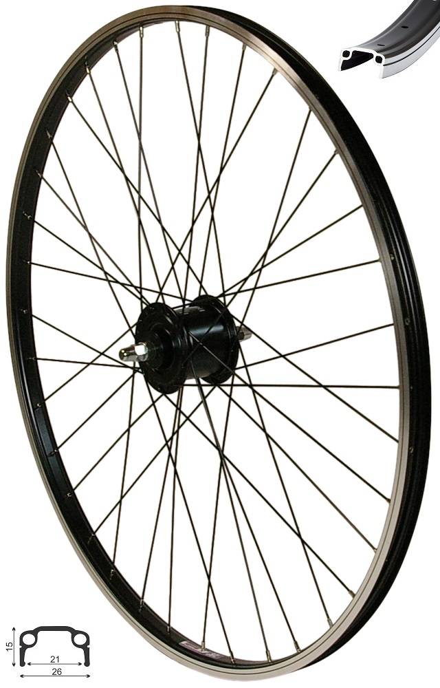 REDONDO 28 Zoll Vorderrad Laufrad Kasten Felge Schwarz Shimano Nexus Nabendynamo