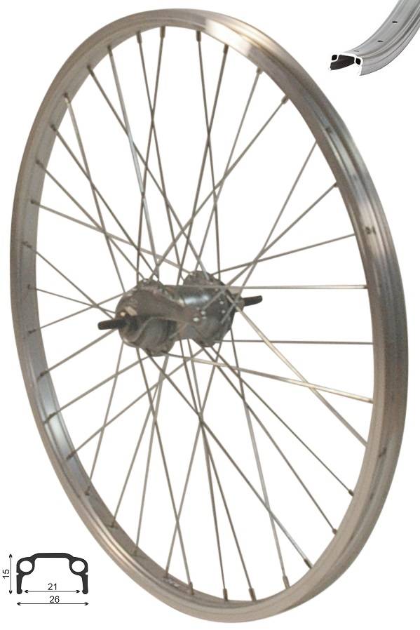 REDONDO 24 Zoll Laufrad Hinterrad Felge Silber Shimano Nexus 3 Gang Rücktritt