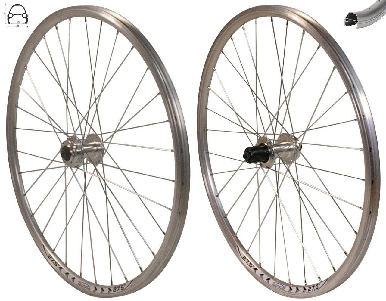 REDONDO 27,5 Zoll Laufrad Set Hinterrad Vorderrad Disc Felge Silber