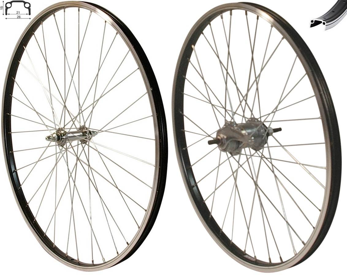 REDONDO 24 Zoll Laufrad Set VR + HR Schwarz Shimano Nexus 3 Gang Rücktritt
